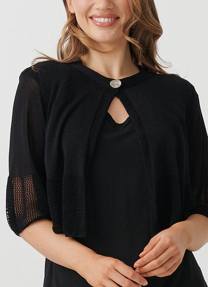 HOLMES & FALLON CROCHET JACKET W SHELL BUTTONS