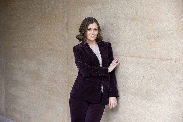 SHAPED LINED CORD BLAZER