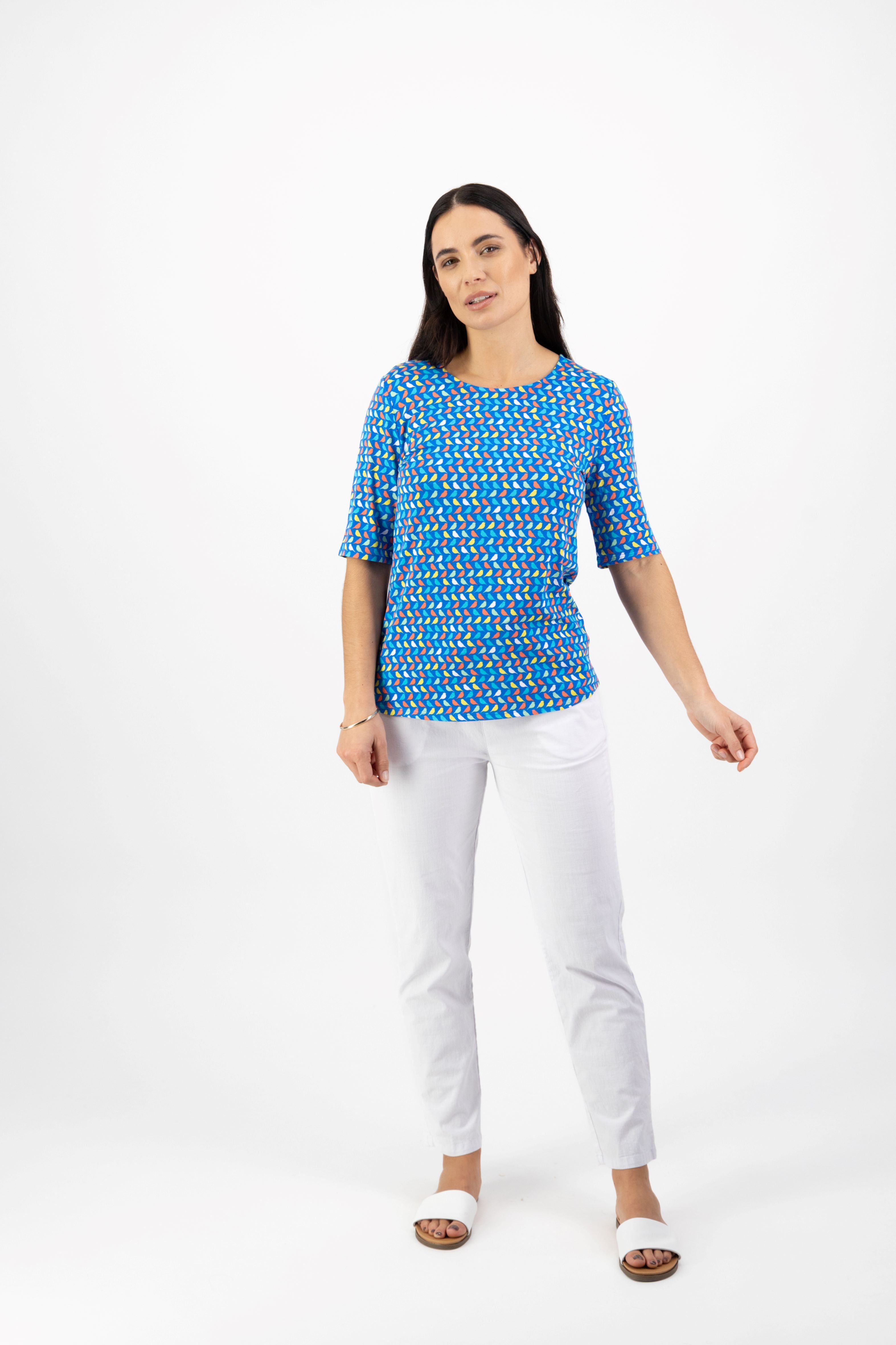 3/4 SLEREVE ROUND NECK TOP