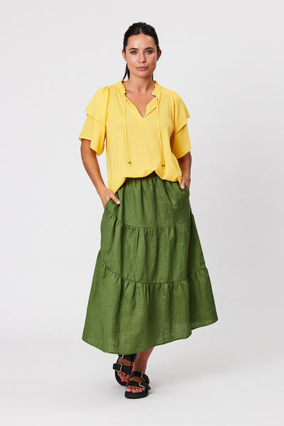 RUFFLE NECK TOP