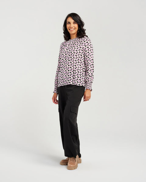 SAFT GATHERED NECK TOP
