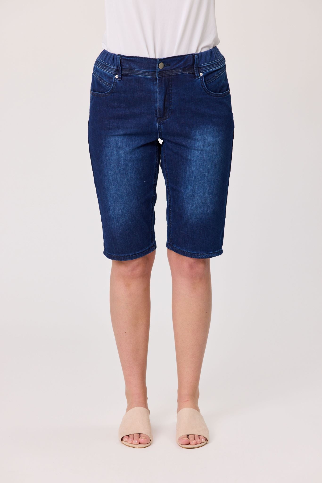 LONG LENGTH KNIT DENIM SHORT