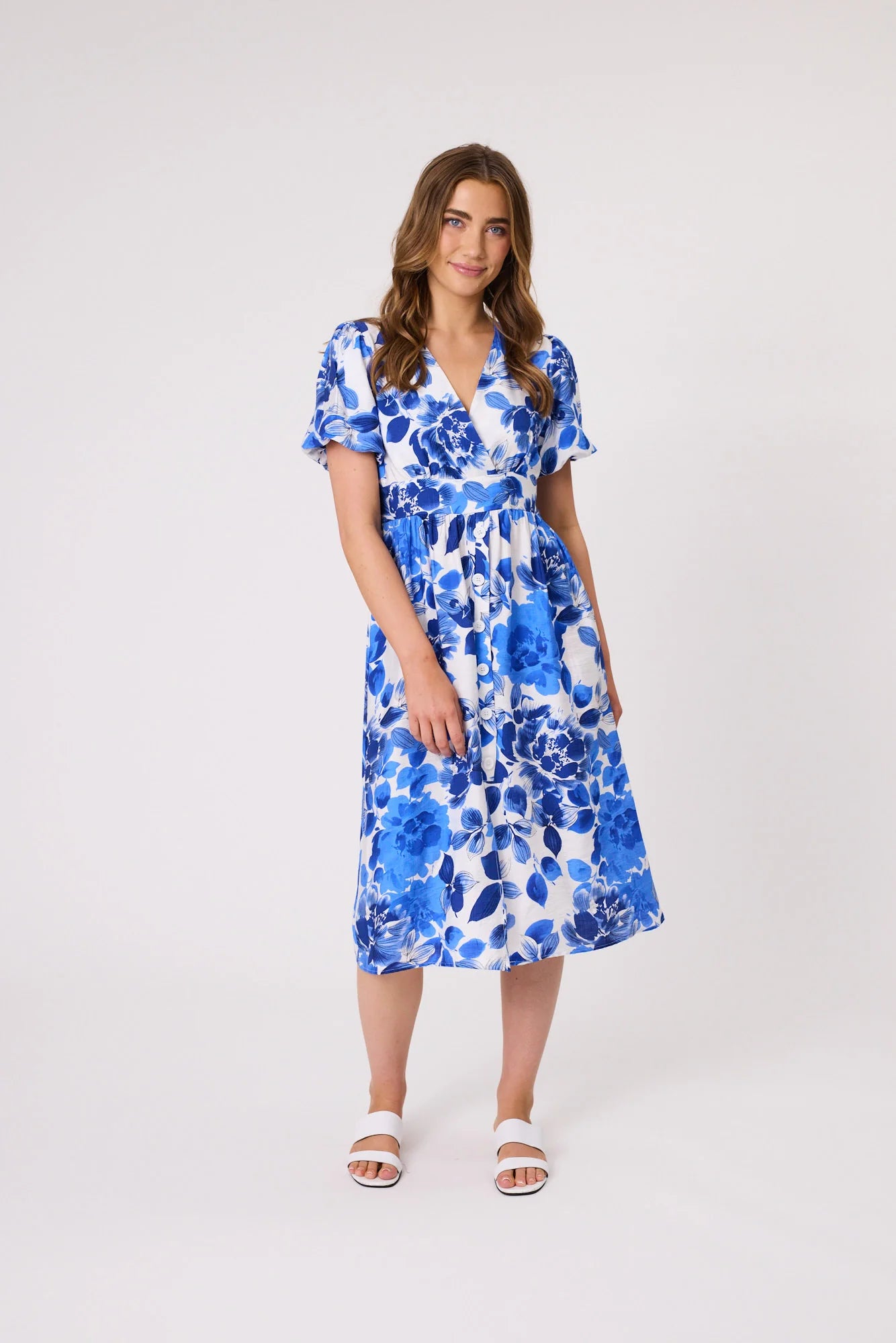 HAZEL MOCK NECK CROSSOVER DRESS