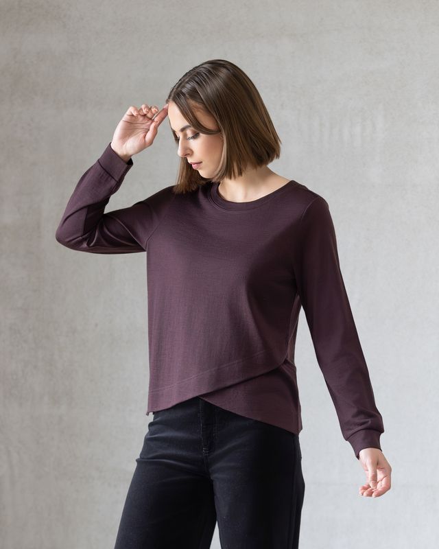 REMY MERINO CROSS OVER FRONT TOP