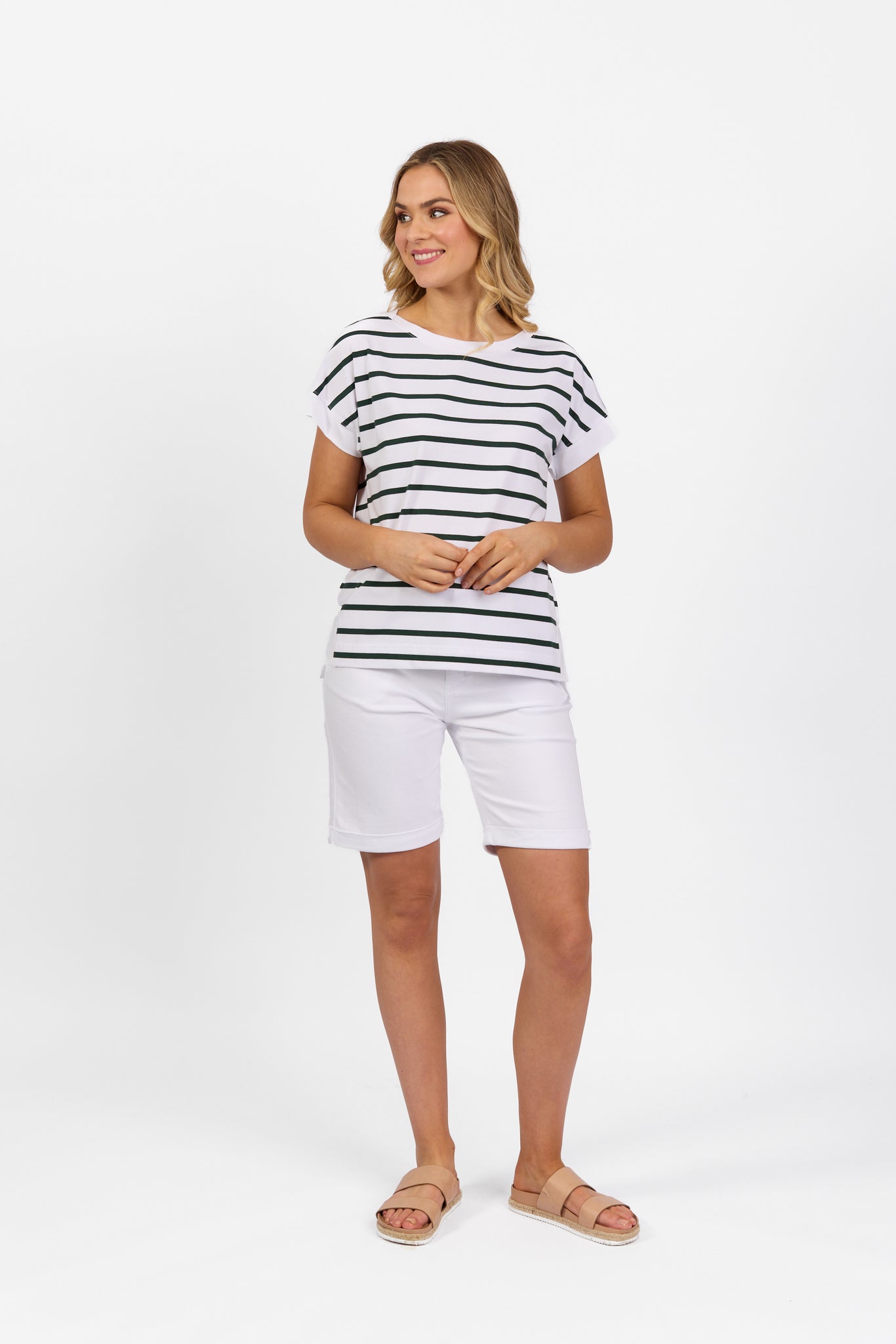 DROP SLEEVE TOP WITH STEPPED HEM