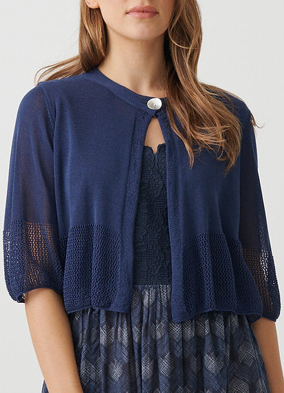 HOLMES & FALLON CROCHET JACKET W SHELL BUTTONS