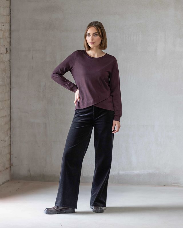 REMY MERINO CROSS OVER FRONT TOP