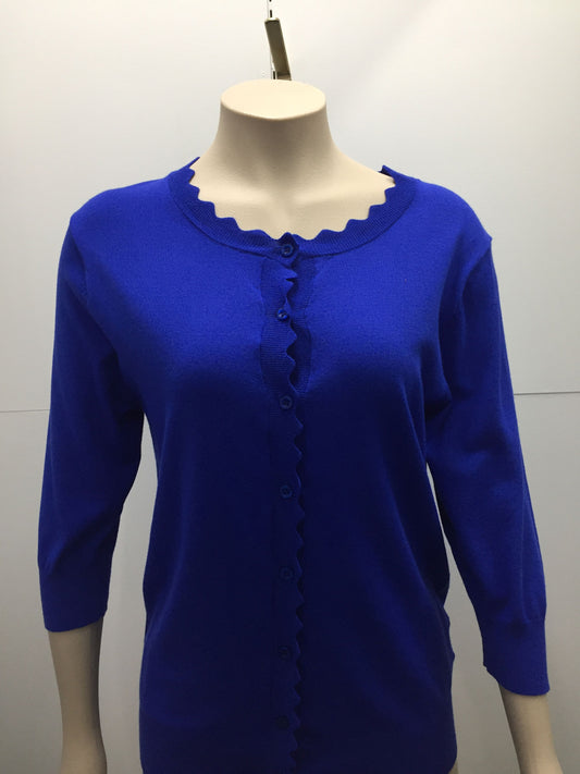 SCALOPED TRIM CARDIGAN