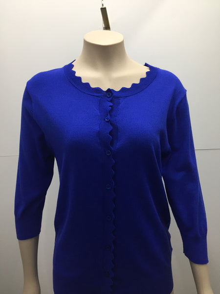 SCALOPED TRIM CARDIGAN
