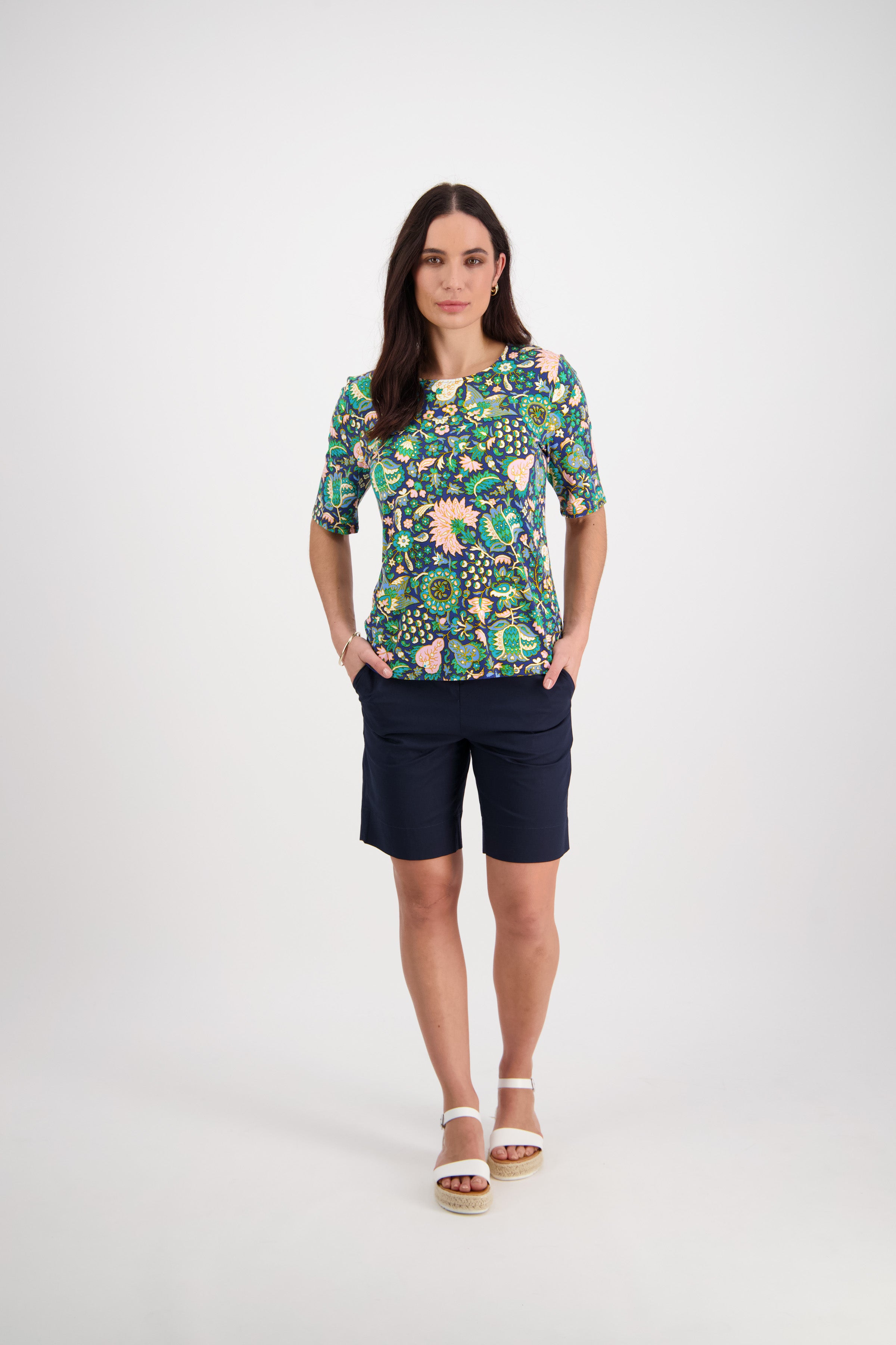 3/4 SLEREVE ROUND NECK TOP