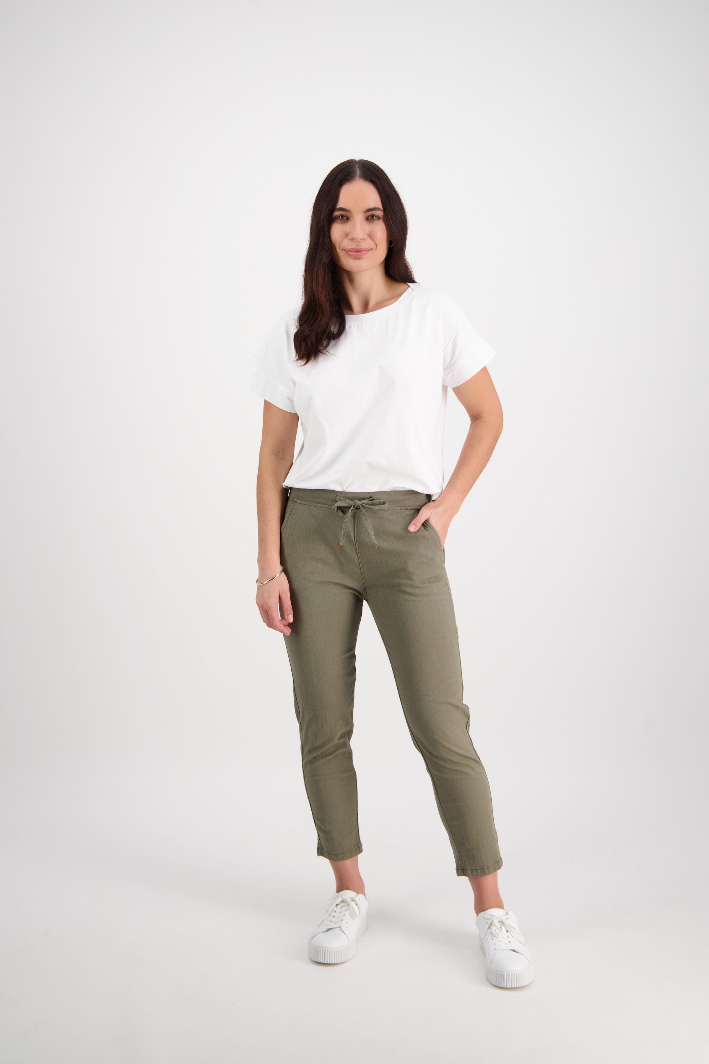 7/8 COTTON VISCOES ELASTIC WAIST PANT