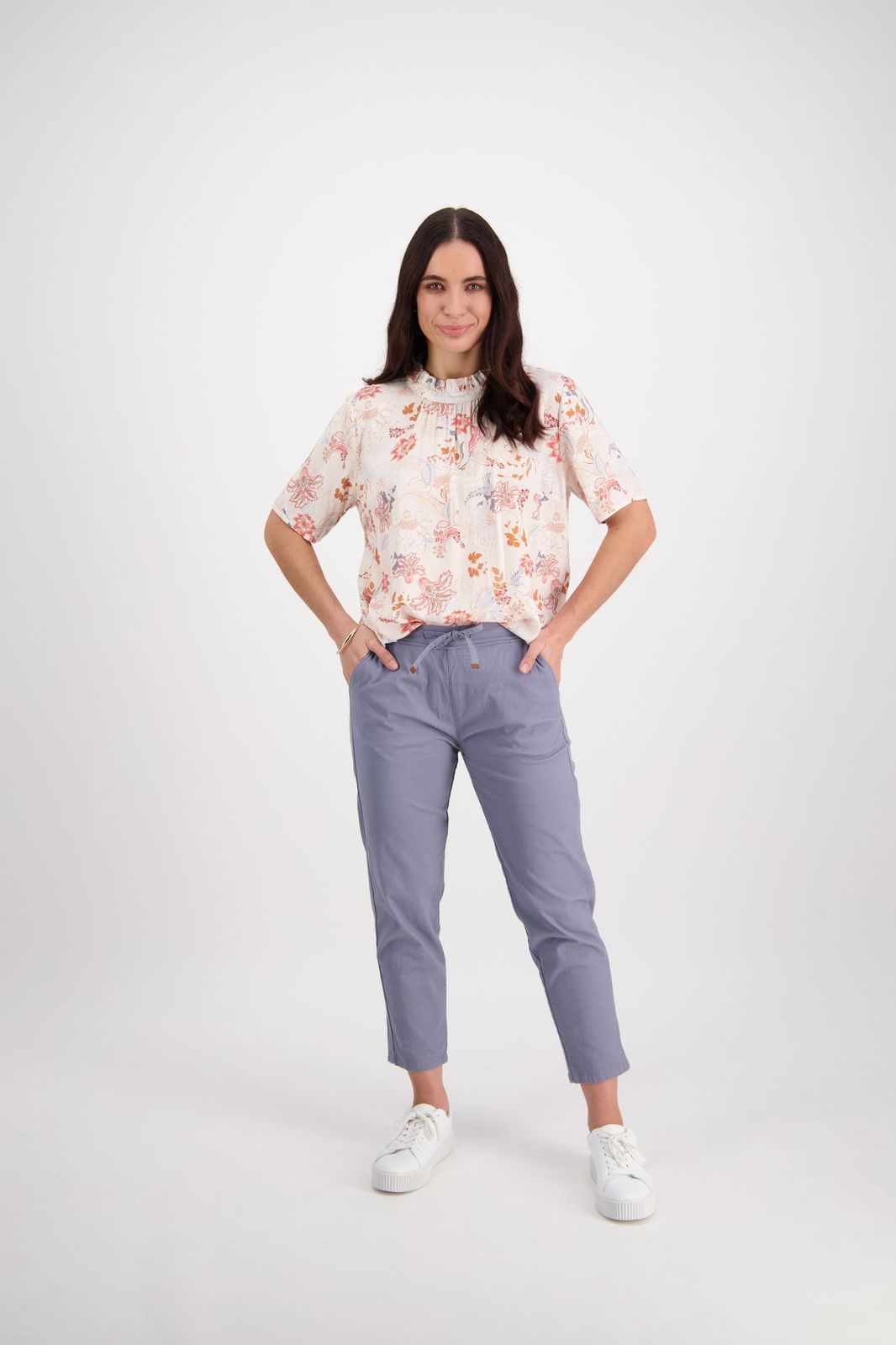 7/8 COTTON VISCOES ELASTIC WAIST PANT