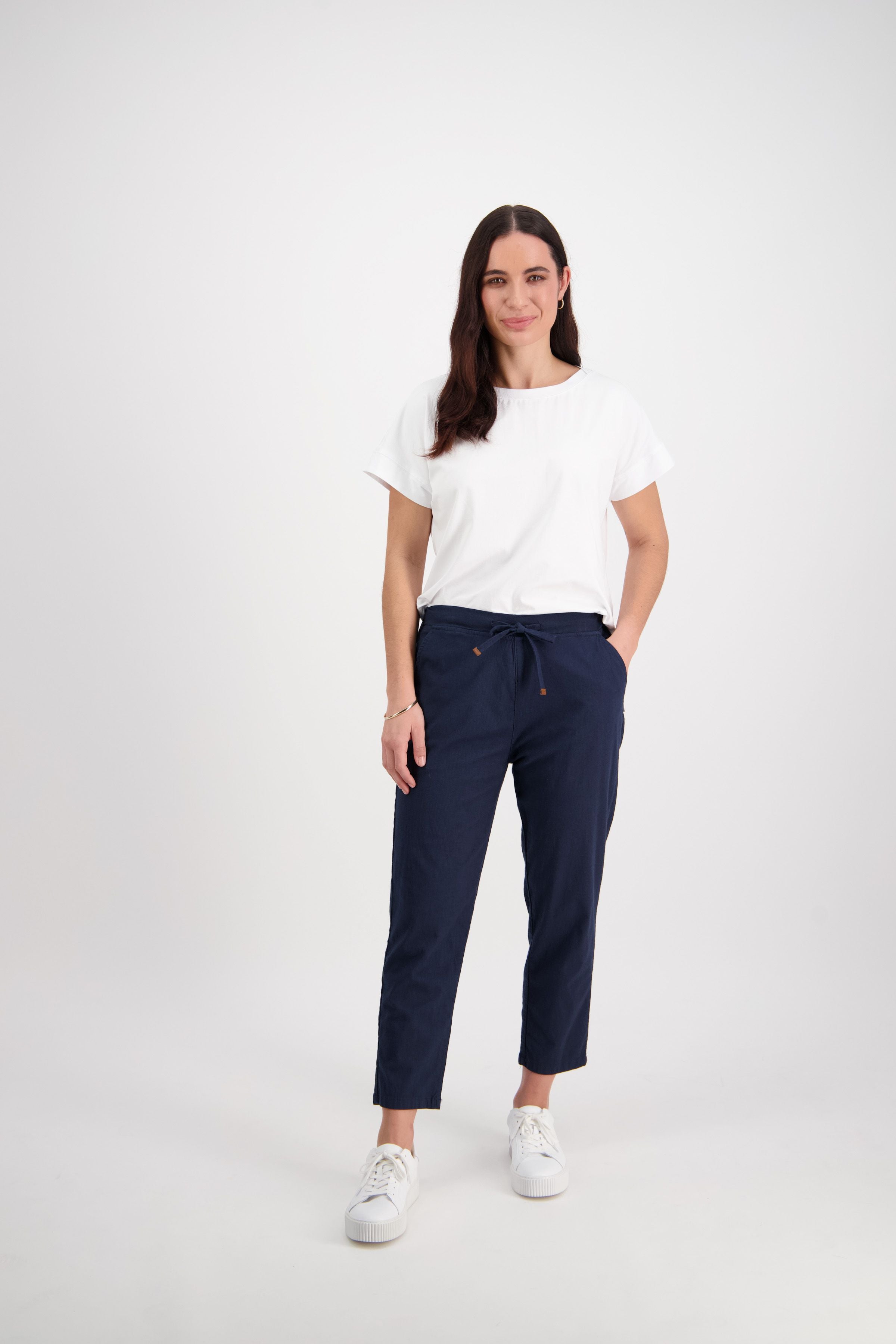 7/8 COTTON VISCOES ELASTIC WAIST PANT