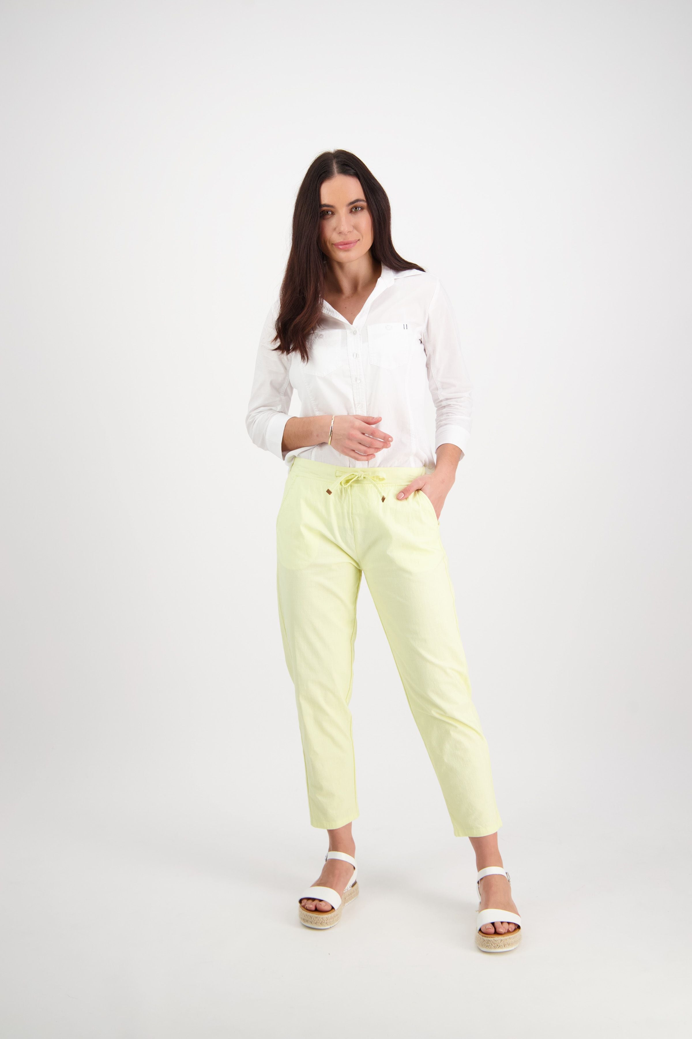 7/8 COTTON VISCOES ELASTIC WAIST PANT
