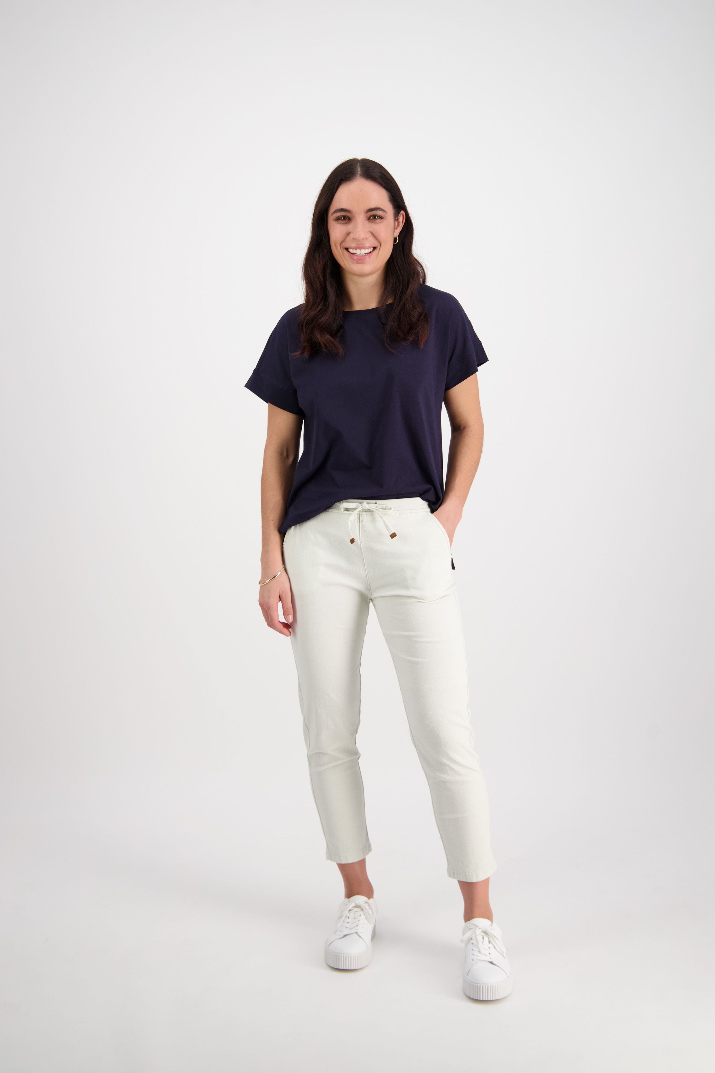 7/8 COTTON VISCOES ELASTIC WAIST PANT
