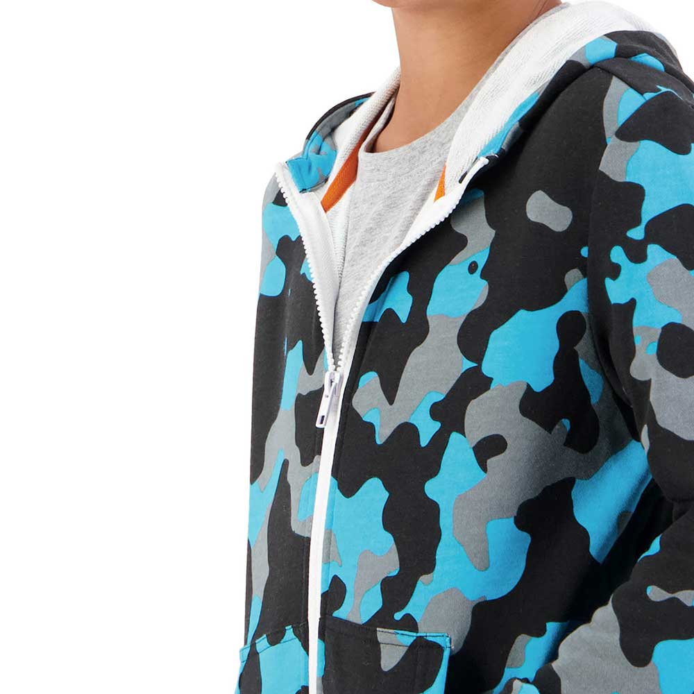 CANTERBURY BOYS CAMO ALL OVER PRINT FULL ZIP HOODY