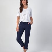 COTTON VISCOES ELASTIC WAIST PANT