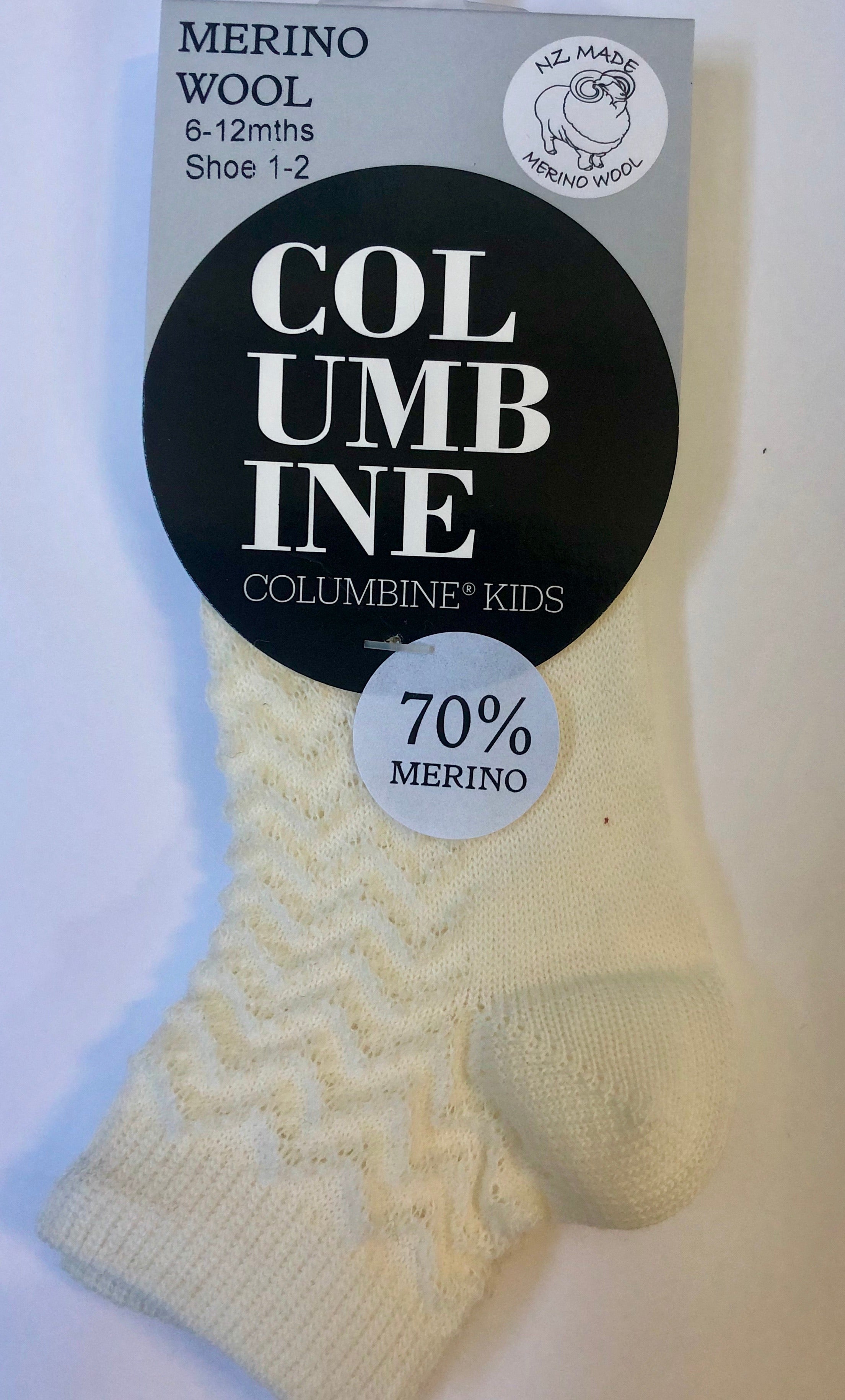 BABY MERINO ZIGZAG CROP SOCK