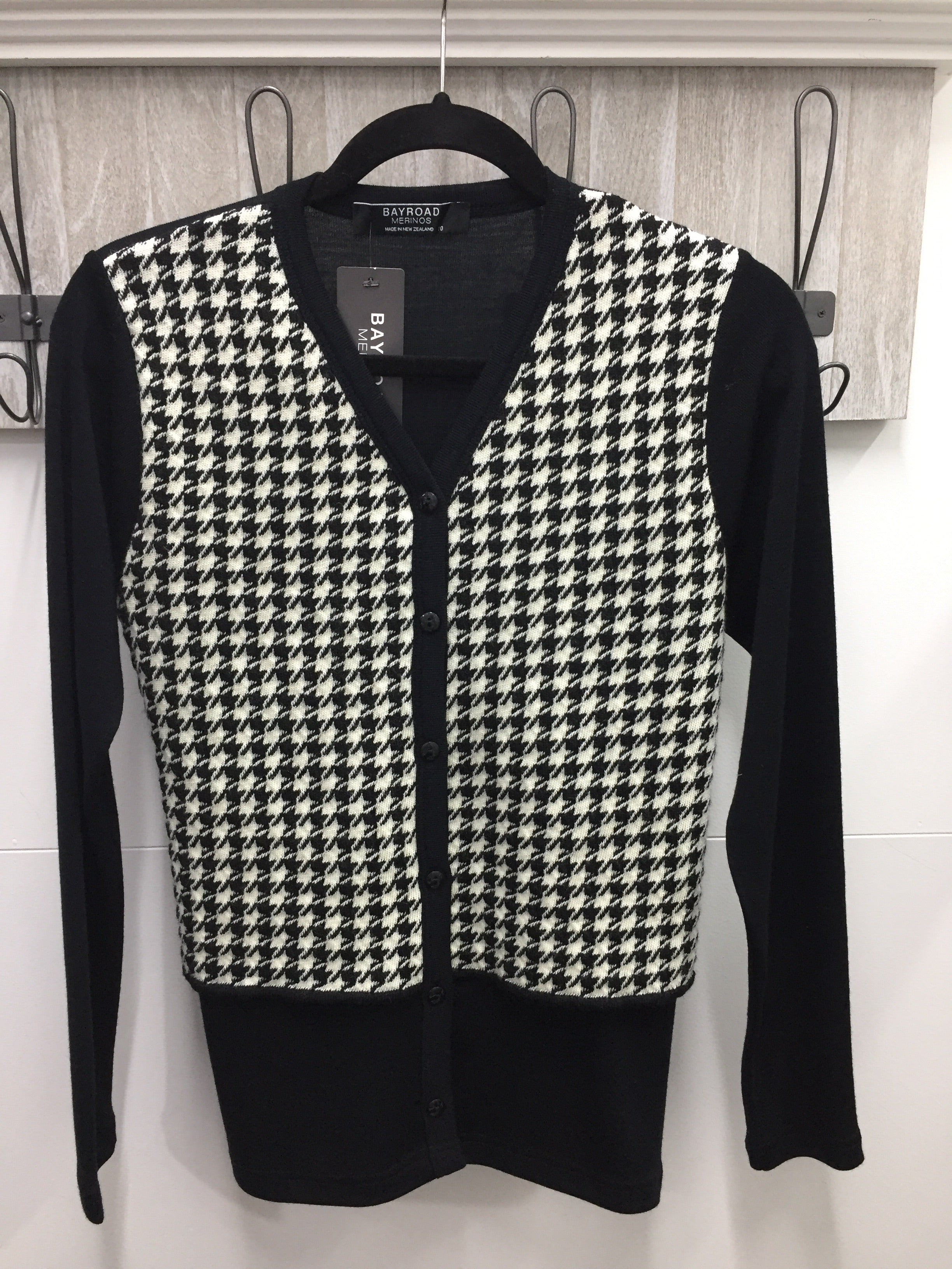 MERINO HOUNDSTOOTH CARDI