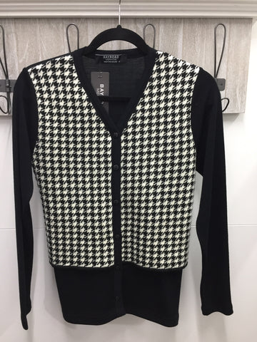MERINO HOUNDSTOOTH CARDI